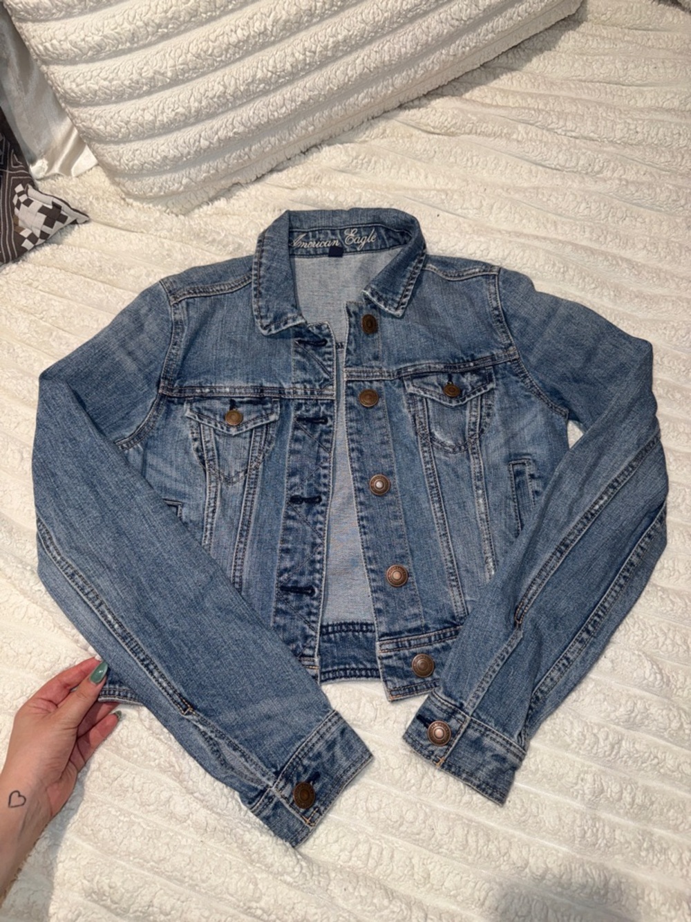 American Eagle Outfitters Light Blue Denim Jean Jacket